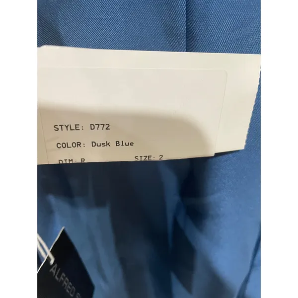 Alfred Sung D772 High‎ Neck Cutout Satin Twill Dress Dusk Blue Size 2 - Image 8