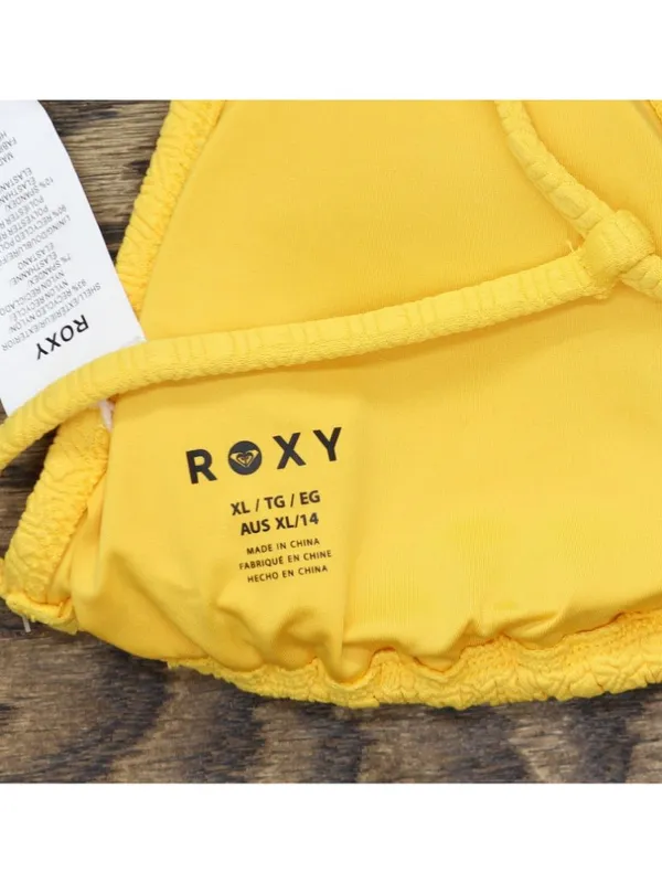 NWT Roxy Womens Tiki Triangle Tie-Back Bikini Swim Top 52038270405 Yellow XL - Image 7