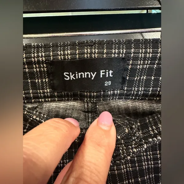 Skinny Collection Skinny Fit Pants Gray White Prince of Wales Check - Image 4