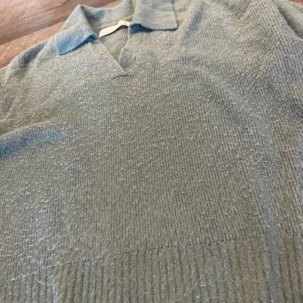 Abercrombie & Fitch Teal Collared Sweater - Image 2