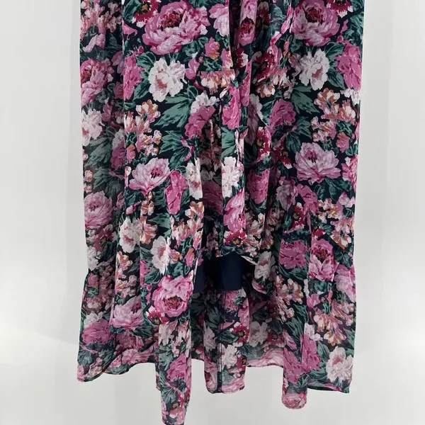 WAYF The Emery‎ Size Small Faux Wrap Long Sleeve Floral Maxi Dress V-Neck Ruffle - Image 4