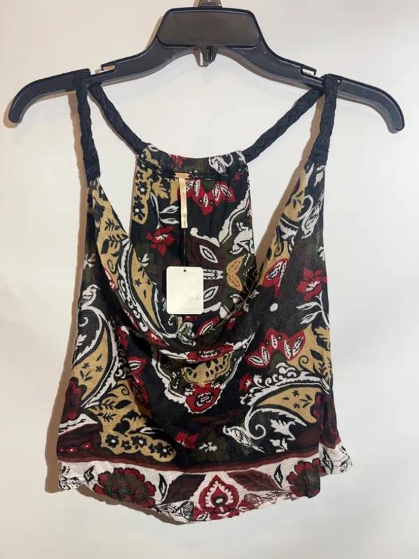 NWT Free People Laila Cowl Neck Braided Strap Cotton Crop Tank Top M - Image 4