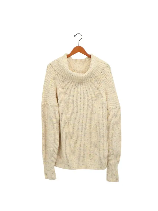 Free People Leo Sassy Peach Speckled Slouchy Turtleneck Oversized Sweater S - Image 3
