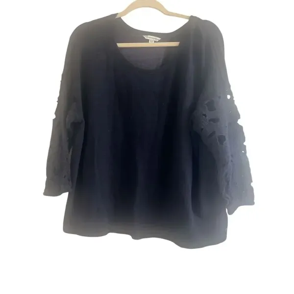 ✨American Eagle Black Crochet Long Sleeves Sz XL Sweater✨ - Image 4