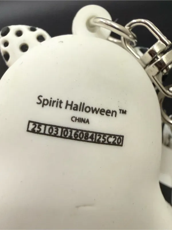 SPIRIT HALLOWEEN Ghost Dog Puppy 3D Polka Dot Ears Figural Bag Charm Keychain - Image 5