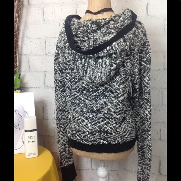 Sun & Shadow ⬇️HOODED OPEN KNIT CARDIGAN - Image 3