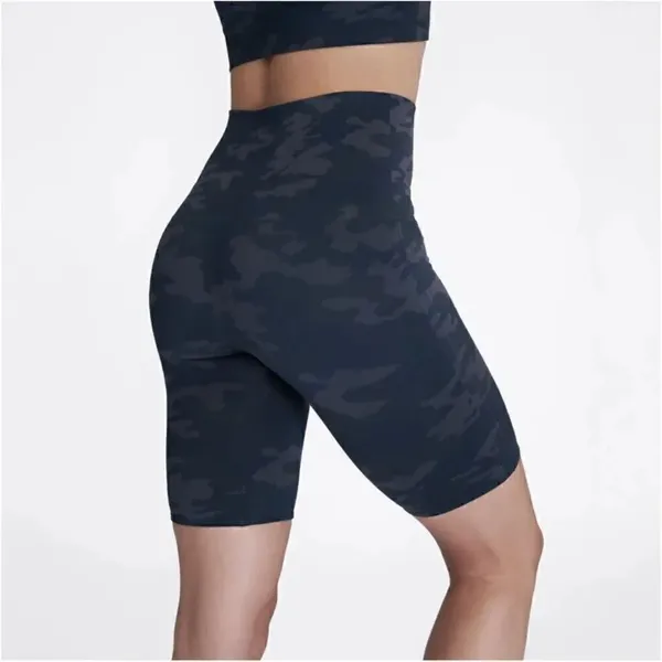 Spanx Grey Black Look at Me Now Camo High Waisted Biker Shorts Shape Wear XS - Image 4