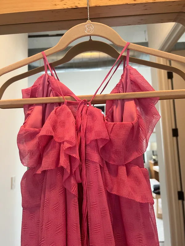 Pink maxi ruffle dress - Image 3