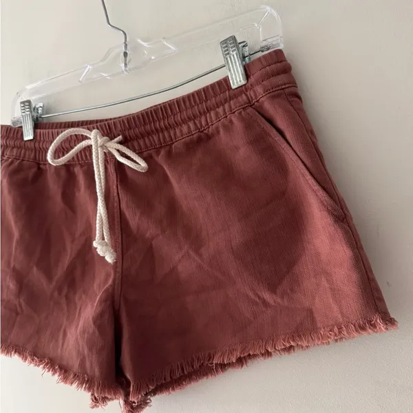 Aerie Salmon Pink‎ Beachy Cutoff Lounge Shorts Elastic Waist - Image 2