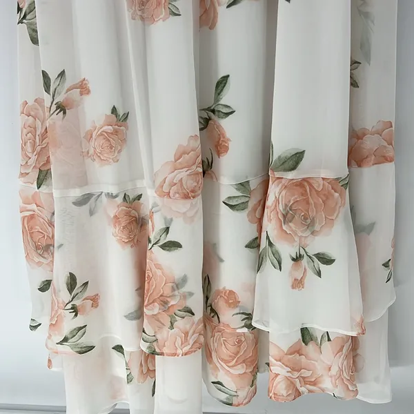 Lulus Take You There Floral Maxi Dress M NWT Ivory Off Shoulder Wedding Guest - Image 12