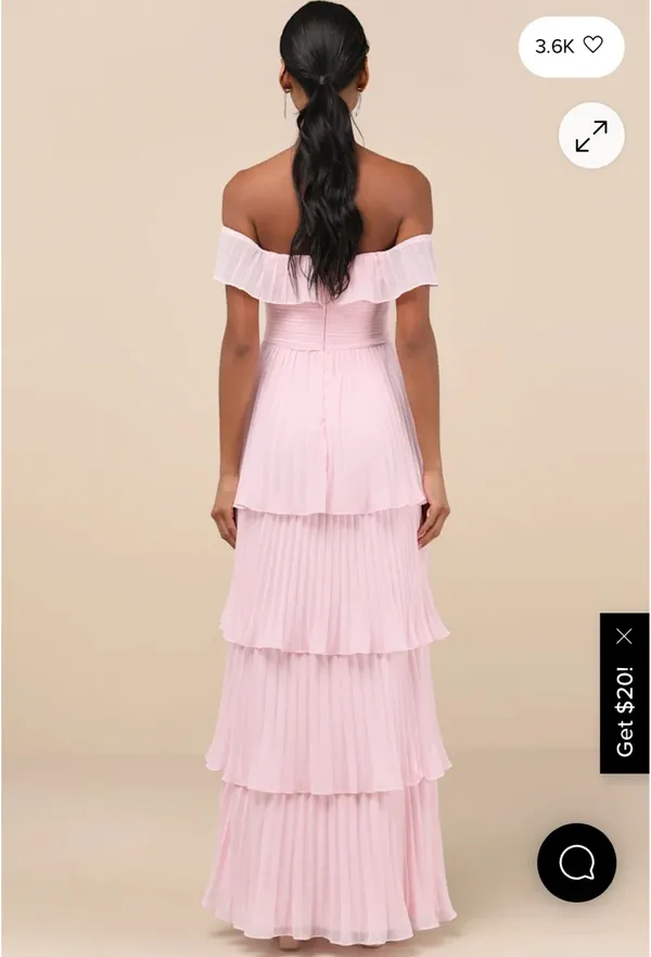 Lulus Dress Maxi Pink Tiered - Image 2