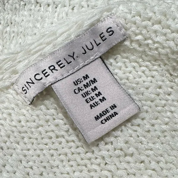 Sincerely Jules Cream Knit Heart Tank Top Women’s Medium - Image 3