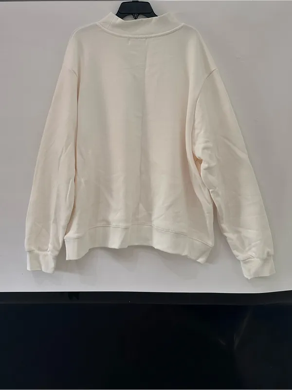 PARKE Summerland Mockneck Varsity Sweatshirt NEW Multi Colored White XXL - Image 7