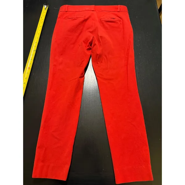Banana Republic Sloan Red Slim Fit Ankle Pants Womens Size 4 Cotton Blend - Image 7