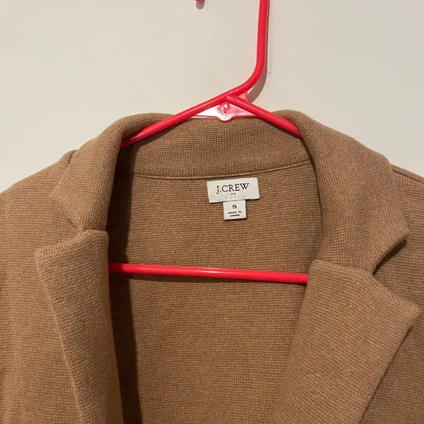 J. Crew Eloise Sweater Blazer-Tan/Khaki-Women's Size Small- 100% Cotton - Image 4