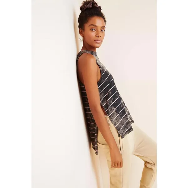 FP Movement Green and Lavender Striped Sleeveless Making Waves Tank - Size - XS - Image 2