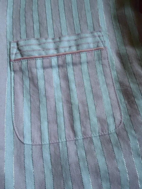 Victoria’s Secret Pink Striped Button Up Shirt Size L Pajama Lounge Top - Image 7