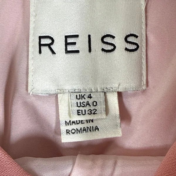 Reiss Womens USA‎ 0 Dusty Pink Pleated V-Neck Sleeveless Sheath Cocktail Dress - Image 2