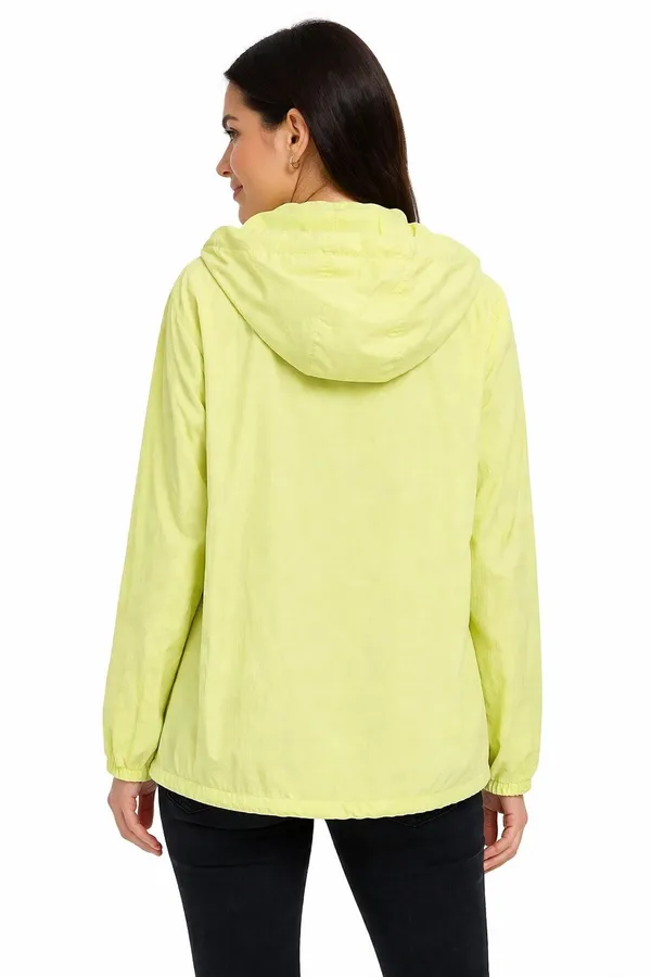 Ashley Utility Collection Neon Yellow Hooded Windbreaker Jacket L - Image 3