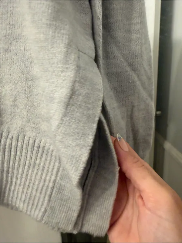 Banana Republic Light Gray Ribbed Mock Neck Sweater - Image 3