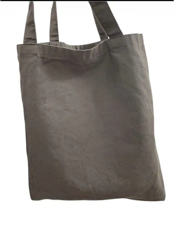 Grey Graphic Tote with Bear “LETS HIBERNATE” Gray - Image 5