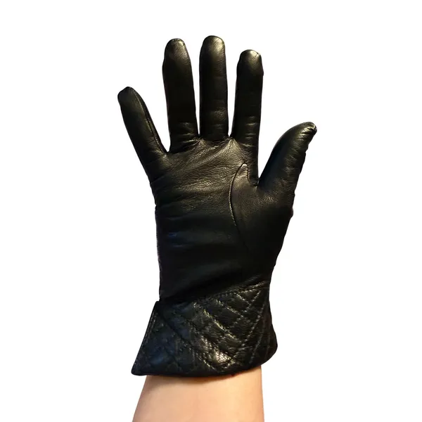 Fownes Womens Black Genuine Leather Quilted Cuff Insulated thinsulate Gloves M - Image 2