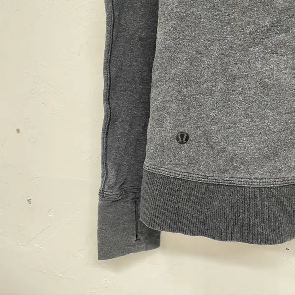 Lululemon Grey Funnel Neck Long Sleeve Hoodie Sweatshirt Women 2 Casual Athletic - Image 7