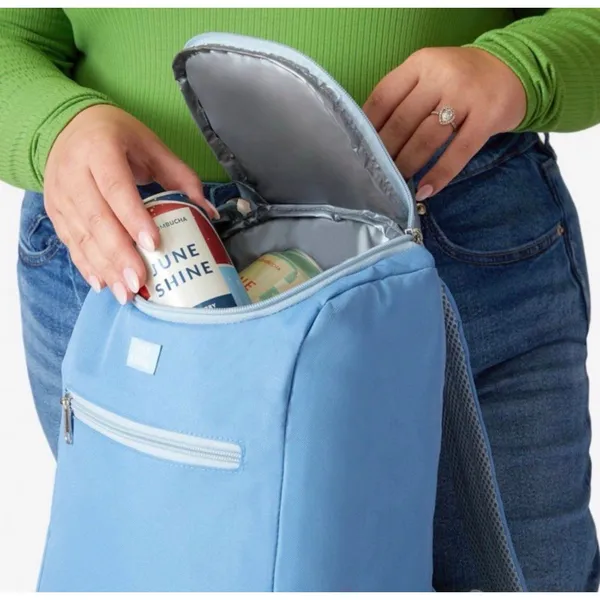 June Shine Insulated Cooler Backpack Blue Leakproof Picnic Lunch Bag - Image 4