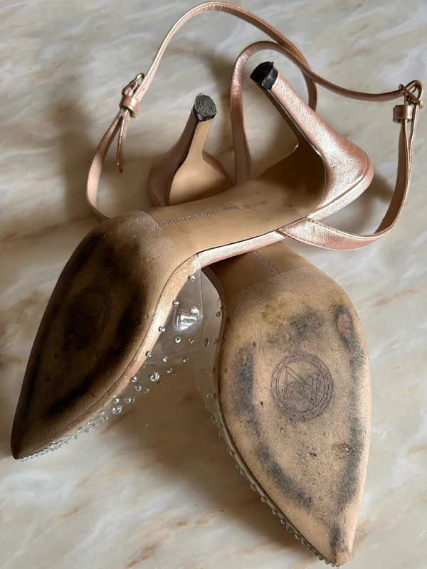 Adrienne Vittadini Nerve Rhinestone Slingback Heels Sz 9 Autumn Wedding Guest - Image 9