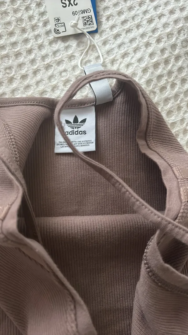 Adidas NWT chocolate brown scoop neck spaghetti strap body suit - Image 5
