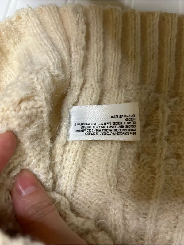 A New Day Cream Cable Knit Sleeveless Sweater Vest Size Large - Image 5