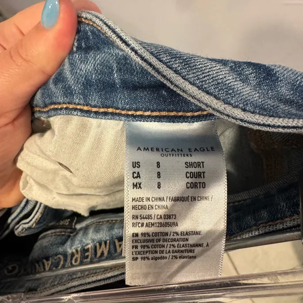 Women's American Eagle Distressed‎ Blue Skinny Jeans - Image 4