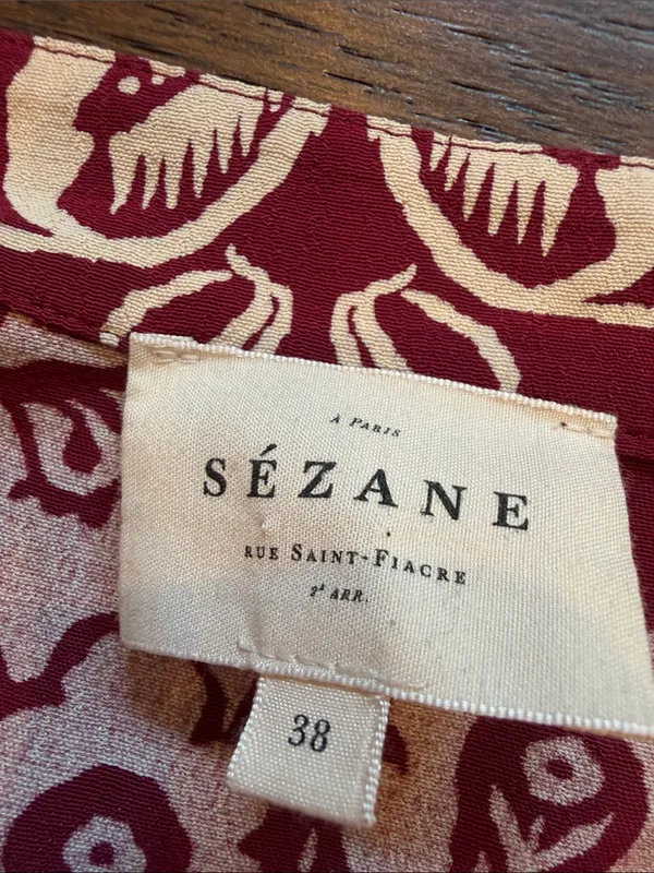 Sézane Boheme Midi Dress in Ornamental Print Size 38 - C11-644 - Image 12
