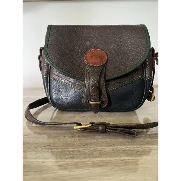 Vintage Dooney & Bourke Teton Collection All-Weather Leather saddle bag Brown - Image 2