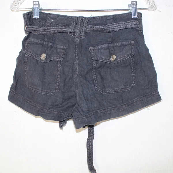 American Eagle Woman’s Black Hi Rise Denim Shorts W/ Belt Deisgn — Size 0 - Image 3
