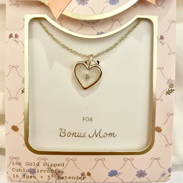 A New Day 14k Gold Dipped Cubic Zirconia Heart‎ Pendant Necklace Bonus Mom Gift - Image 3