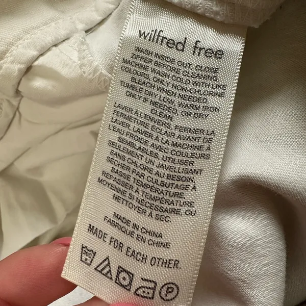 Aritzia Wilfred Free Cargo Pants Size 12 Ivory Cream Wide Leg‎ High Rise Pockets - Image 7