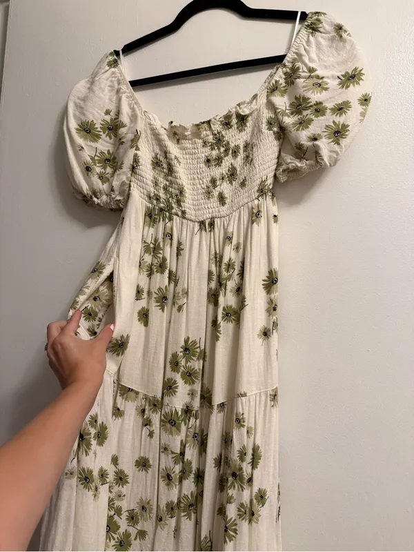 Abercrombie & Fitch Flowy Linen-Blend Midi Dress - Image 4