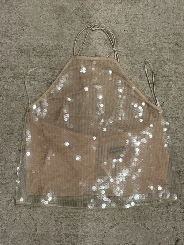 Retrofete NORMA SEQUIN TOP Tan - Image 6