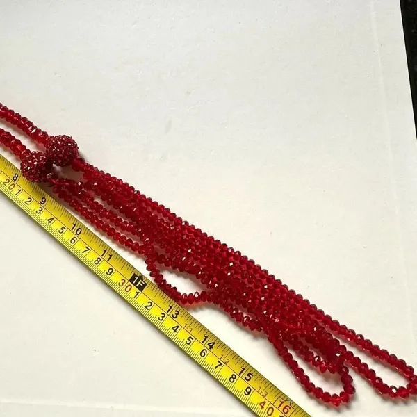 Charter Club red beaded multi strand strikezone necklace - Image 7