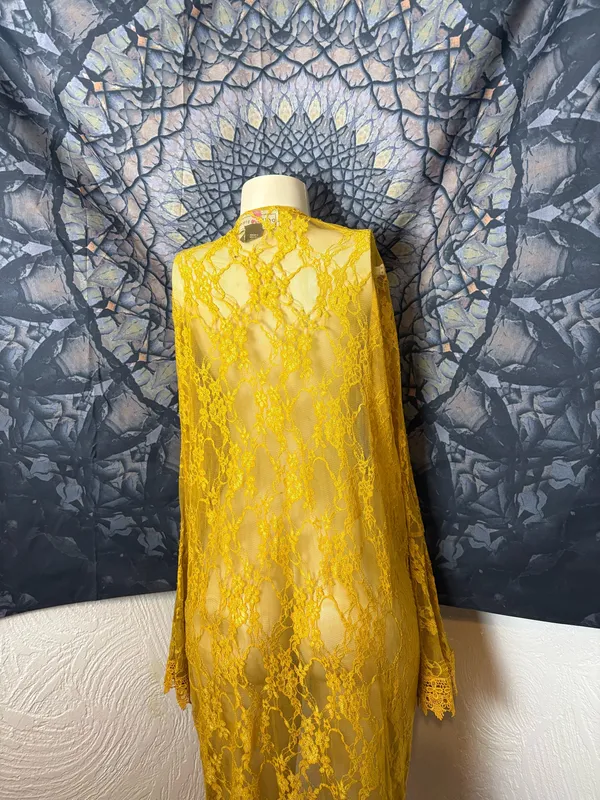Polly & Esther Golden Yellow Lace Cardigan - Image 7