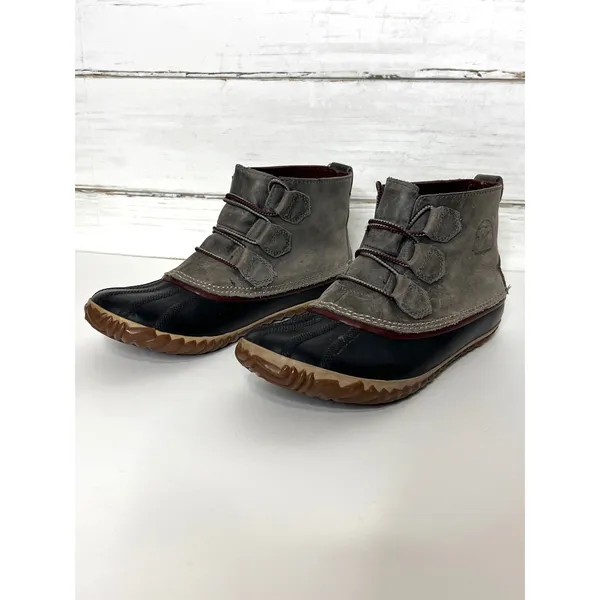 Sorel Out N About Duck Boots Shoe Size 9.5 Waterproof Gray Black Ankle Boots - Image 7