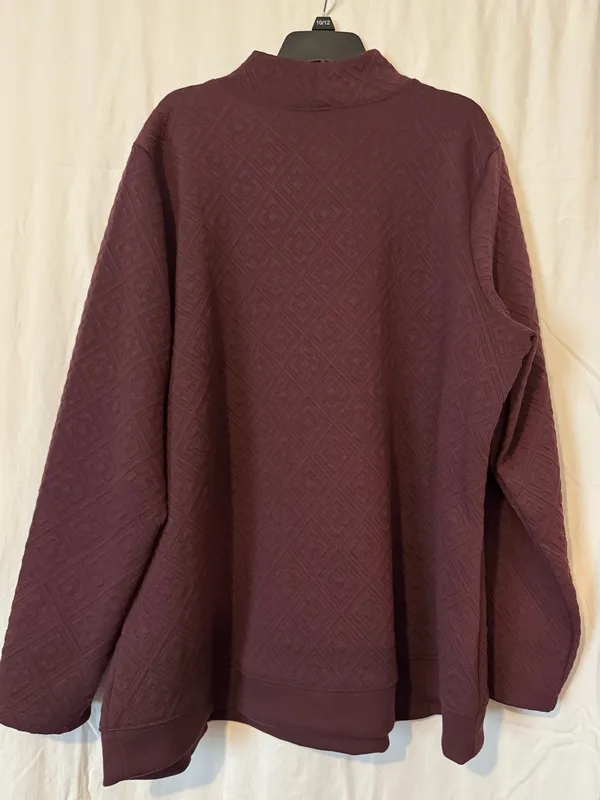 d&co Active Quilted Button‑Detail Pullover – Plum – XL Purple - Image 2