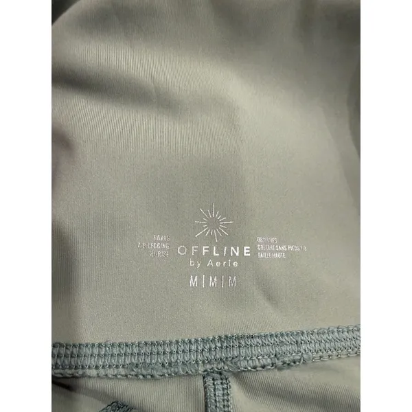 OFFLINE by Aerie‎ Goals 7/8 Legging High Rise Sage Green Mesh Pocket Medium - Image 4