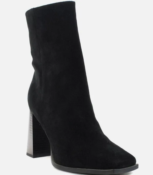 NEW Ivette Black Suede Block Heel Booties SIZE 10 - Image 2
