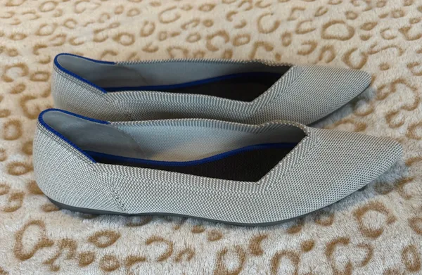 Rothy's The Point Women's White Gray Kint Ballet Casual Flats Slip On Size: 9.5 - Image 8