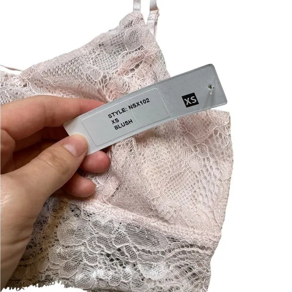 🌸 LA Made 💕 Blush Lace Longline Bralette‎ XS NWT Romantic Layering Top 🌸 - Image 3