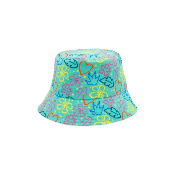 Disney parks Stitch Bucket Hat Floral Heart Pattern adult new summer blue cap - Image 2
