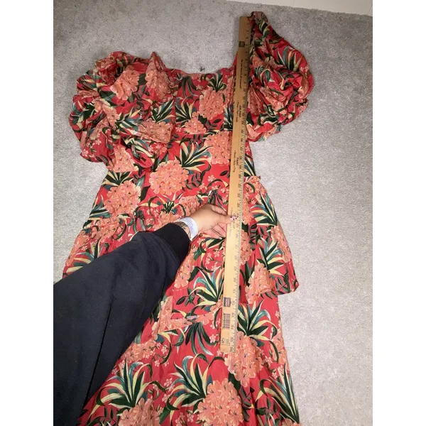 NWT farm rio pineapple bloom red Midi Dress M - Image 9