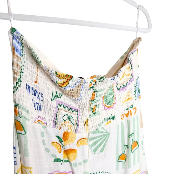 Paper Heart Strapless Fruit Print Maxi Dress Size XL Resort Vacation Linen Boho - Image 12